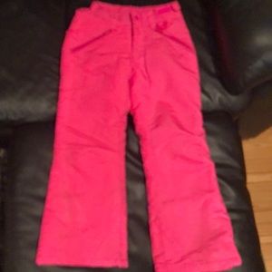 Pink snow pants